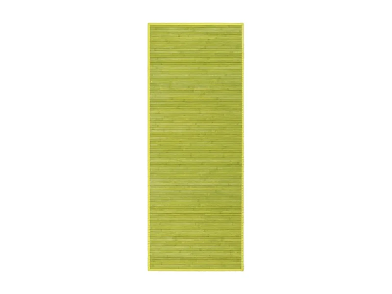Tapis de sol antidérapant, moquette à rayures en bambou coloris vert - Longueur 175 x Profondeur 75 cm