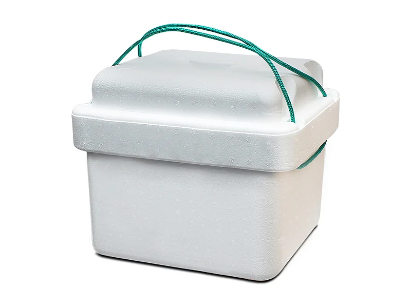 Glacière, réfrigérateur, refroidisseur en polystyrène coloris blanc, capacité 11 L - Longueur 35 x Profondeur 22.5 x Hauteur 27 cm