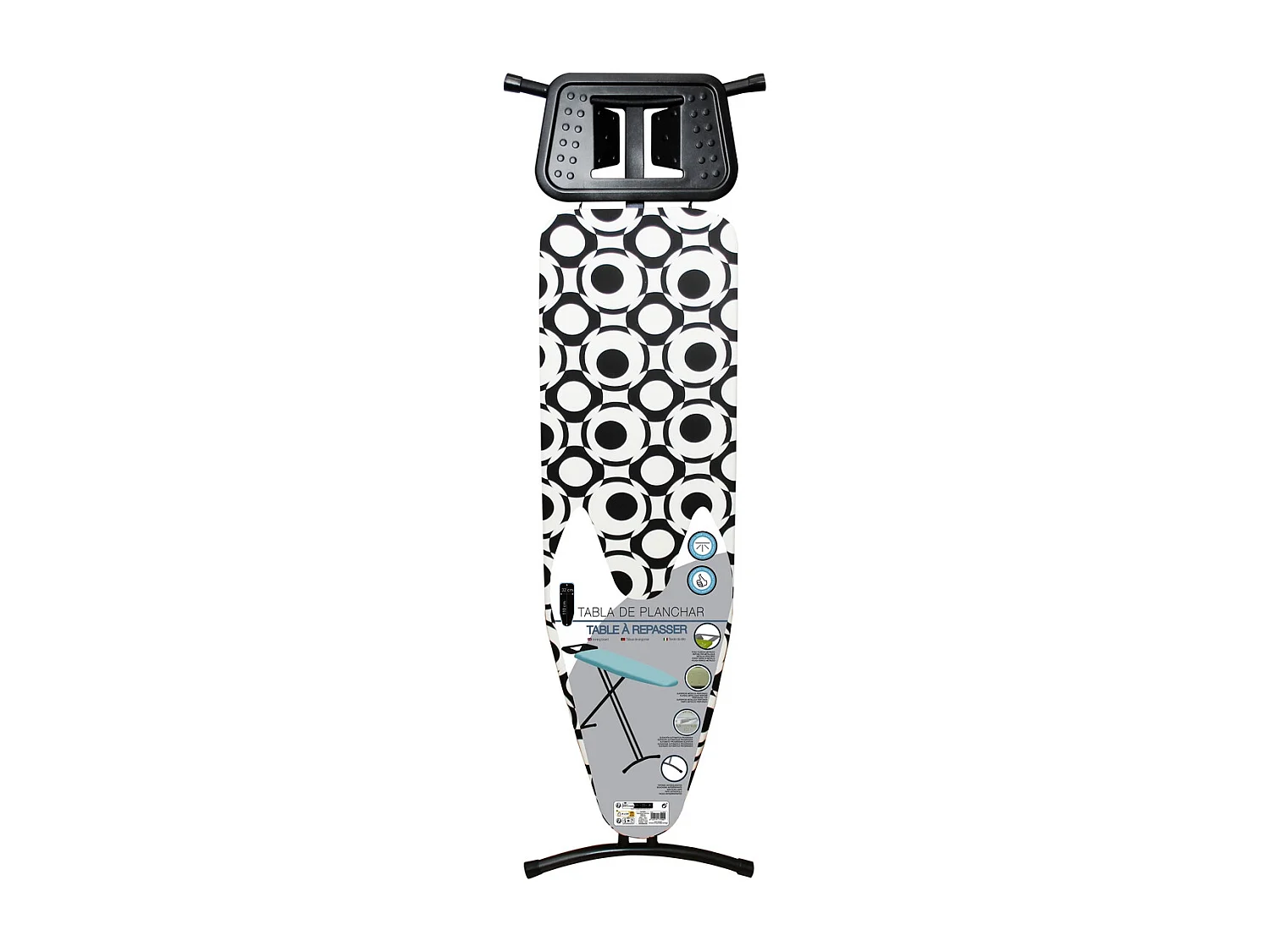 Table à repasser avec repose-fer, planche à repasser pliable, table à repasser antidérapante - Longueur 110 x profondeur 32 cm
