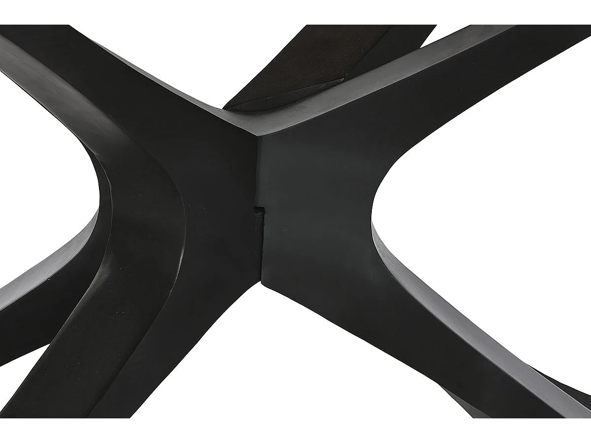 Table de salle à manger, table de repas en bois d'acacia coloris naturel et métal noir - longueur 200 x profondeur 110 x hauteur 76 cm