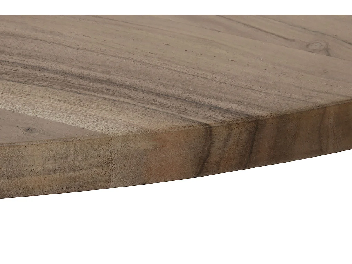 Table de salle à manger, table de repas en bois d'acacia coloris naturel et métal noir - longueur 200 x profondeur 110 x hauteur 76 cm