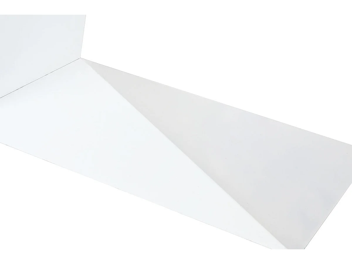 Table de salle à manger, table de repas en bois d'acacia coloris naturel et métal blanc - longueur 200 x profondeur 100 x hauteur 76 cm