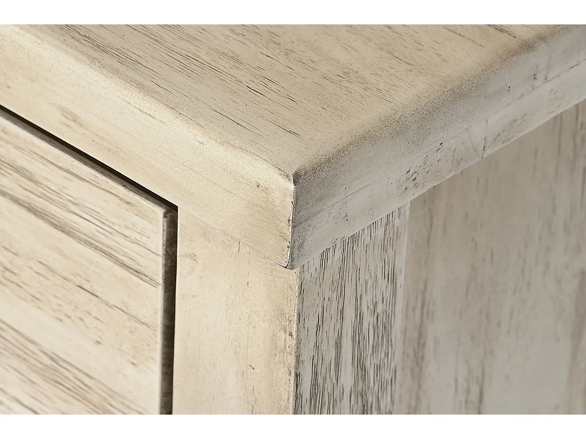 Table d'appoint avec 1 tiroir et 1 niche en bois coloris naturel - longueur 120 x profondeur 60 x Hauteur 45 cm