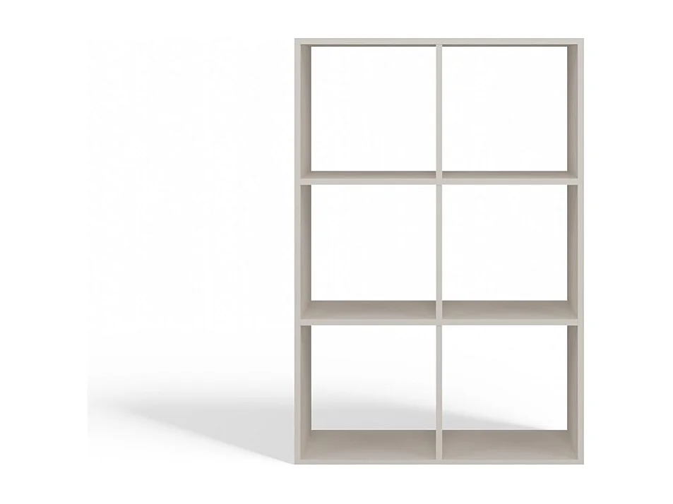 MARION - Étagère modulable 6 cubes - Bibliothèque 6 cases - 110x30x75 cm - Meuble de rangement - Beige