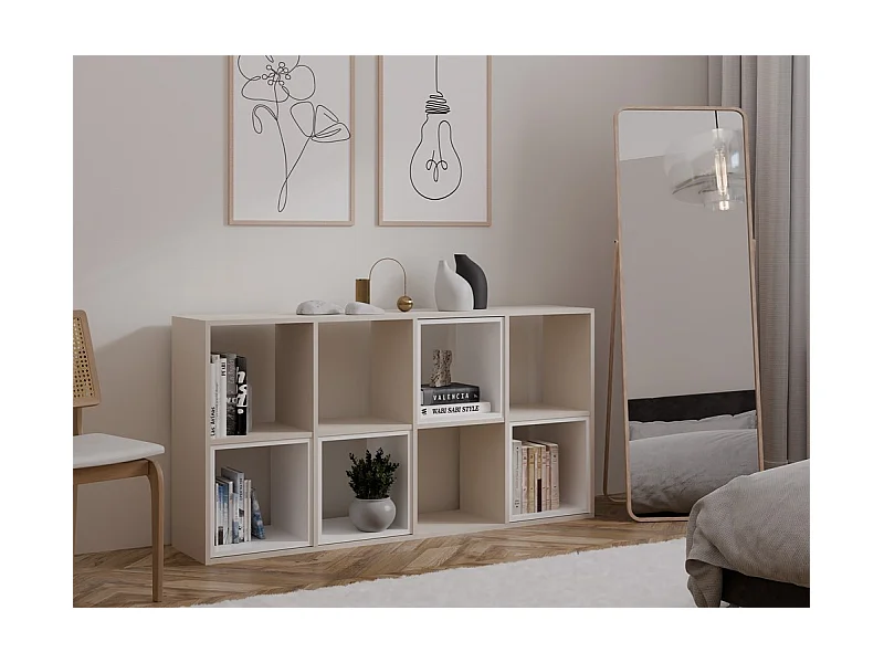 Regał Malax 2X4 | Kaszmir | 147x30x75 cm | Regał na książki i zabawki