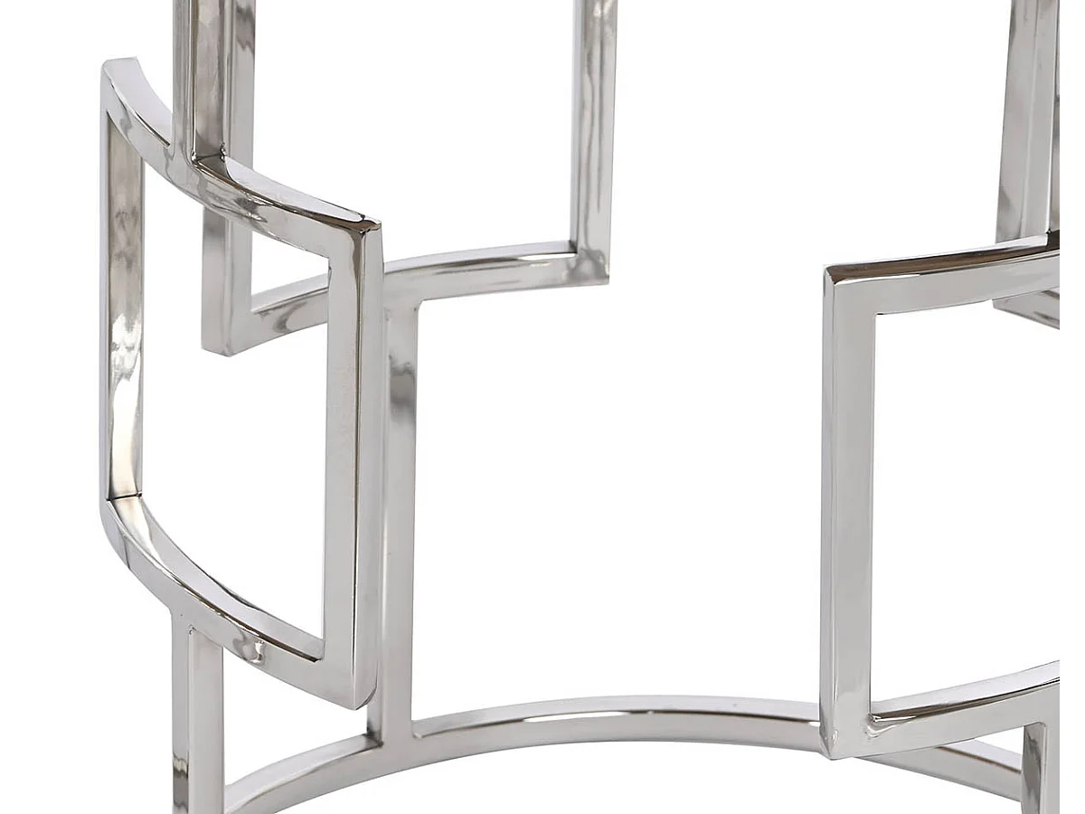 Set de 3 tables d'appoints en bois de manguier coloris naturel et métal argenté