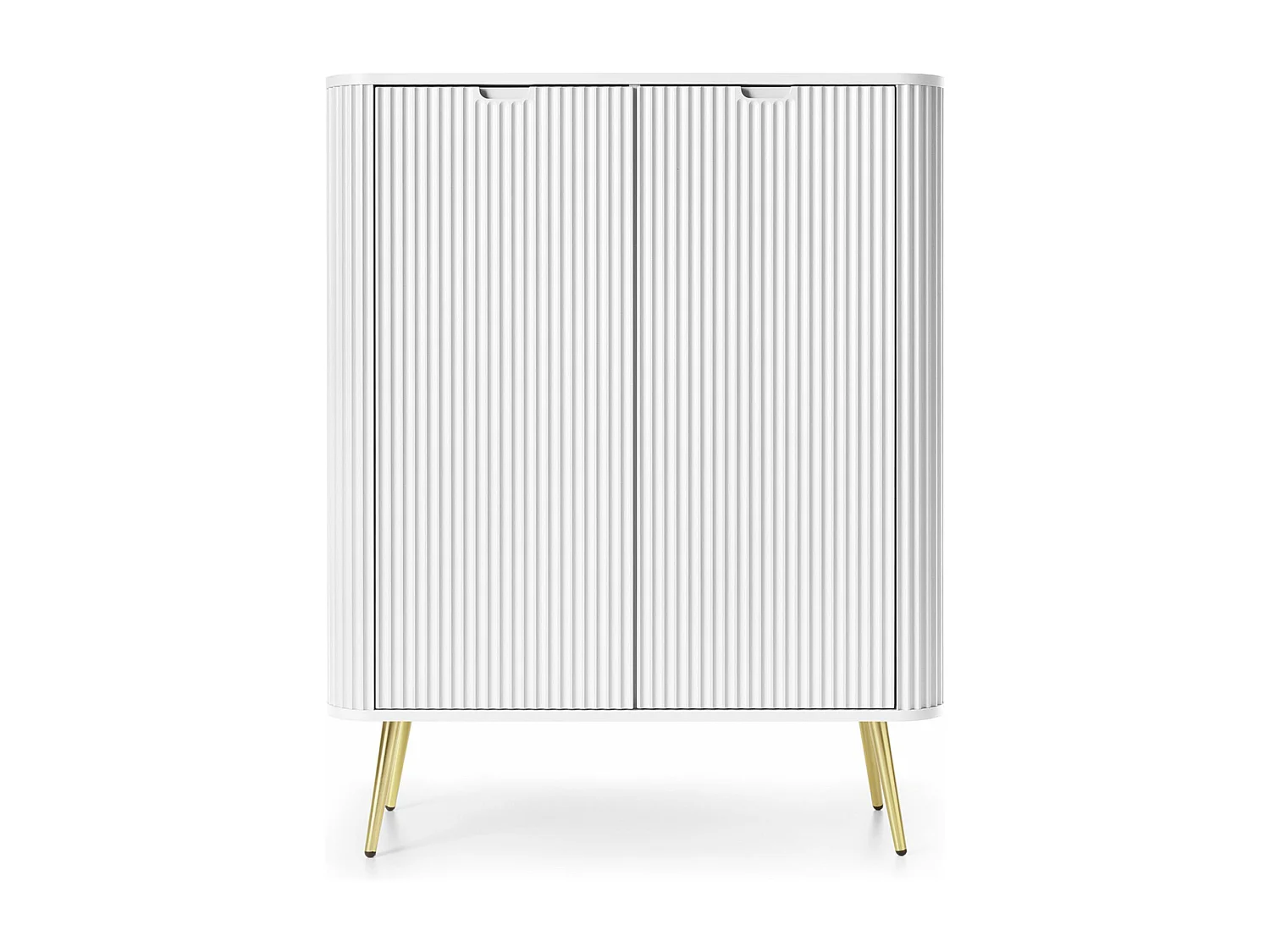 Buffet - 103 cm - Buffet haut 2 portes - blanc avec pieds dorés - ZOVA