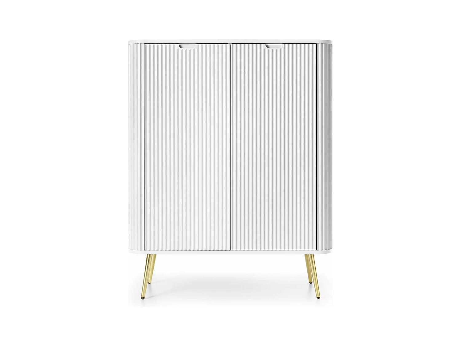 Buffet - 103 cm - Buffet haut 2 portes - blanc avec pieds dorés - ZOVA