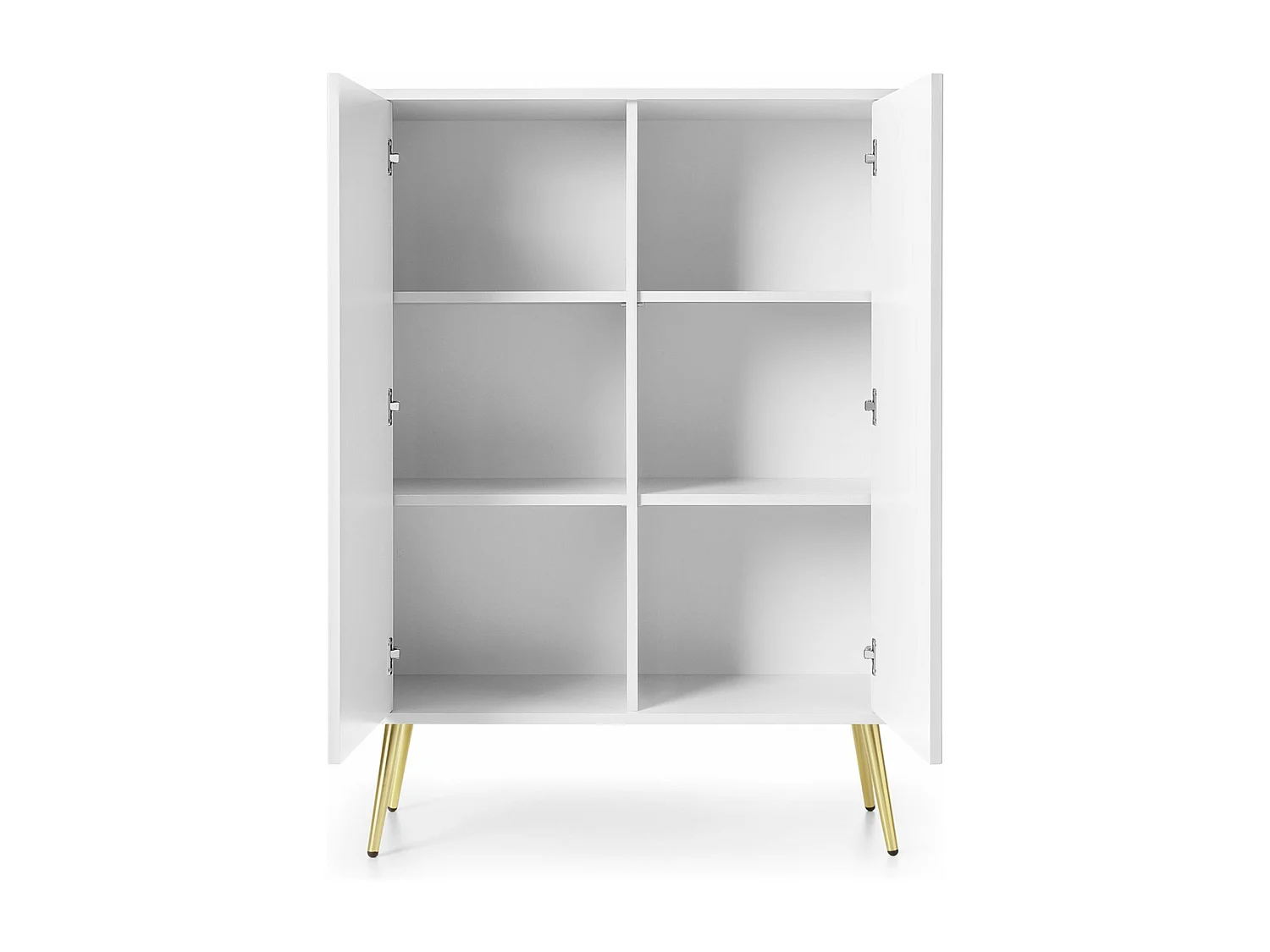 Buffet - 103 cm - Buffet haut 2 portes - blanc avec pieds dorés - ZOVA