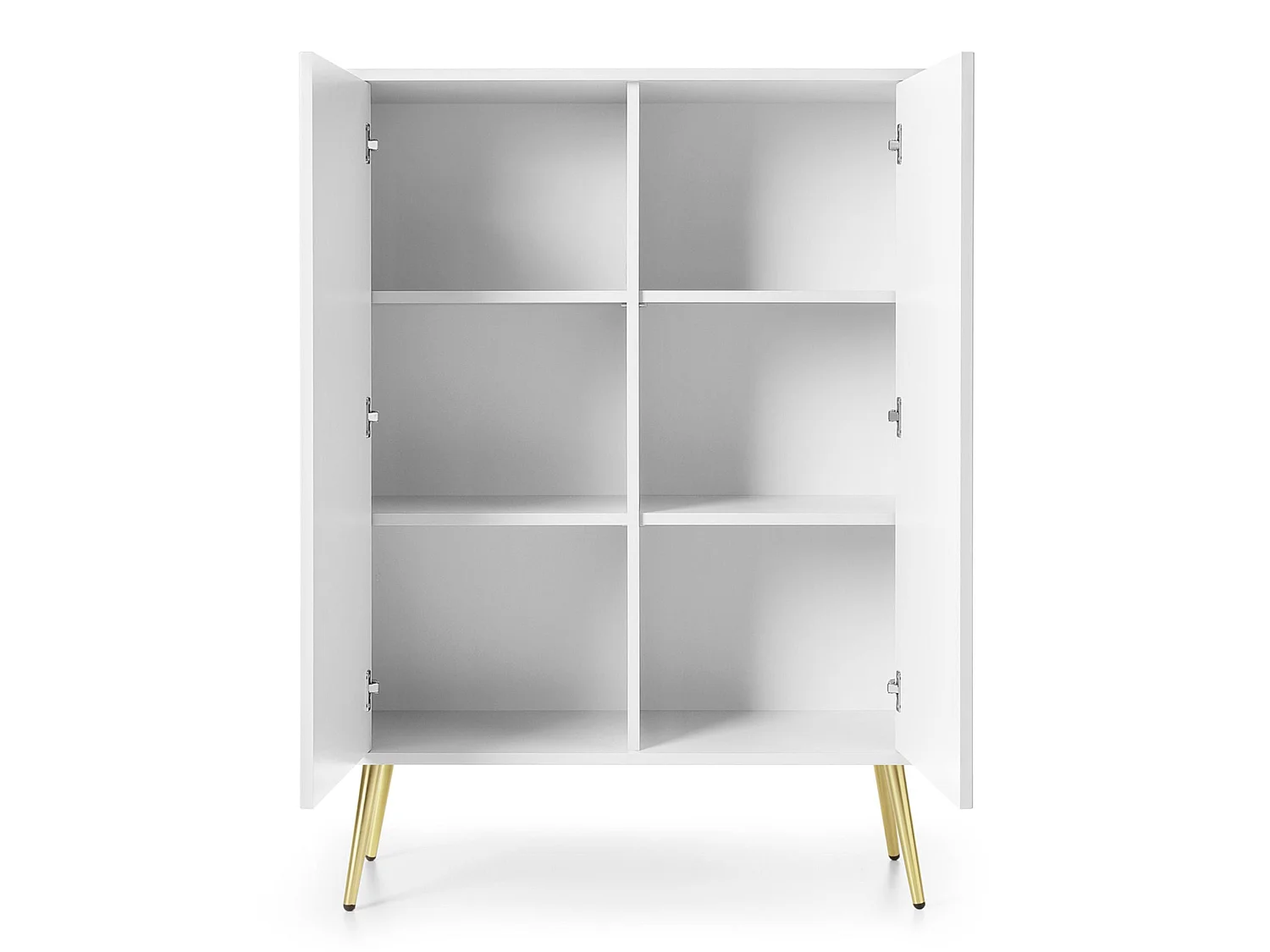 Buffet - 103 cm - Buffet haut 2 portes - blanc avec pieds dorés - ZOVA