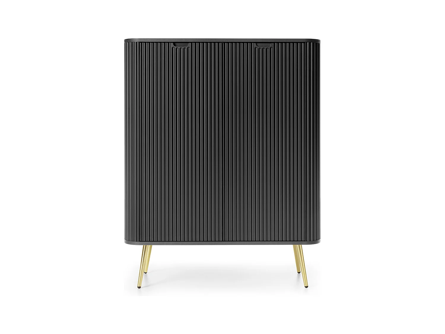 Buffet haut - 103 cm - 2 portes - noir avec pieds dorés - ZOVA