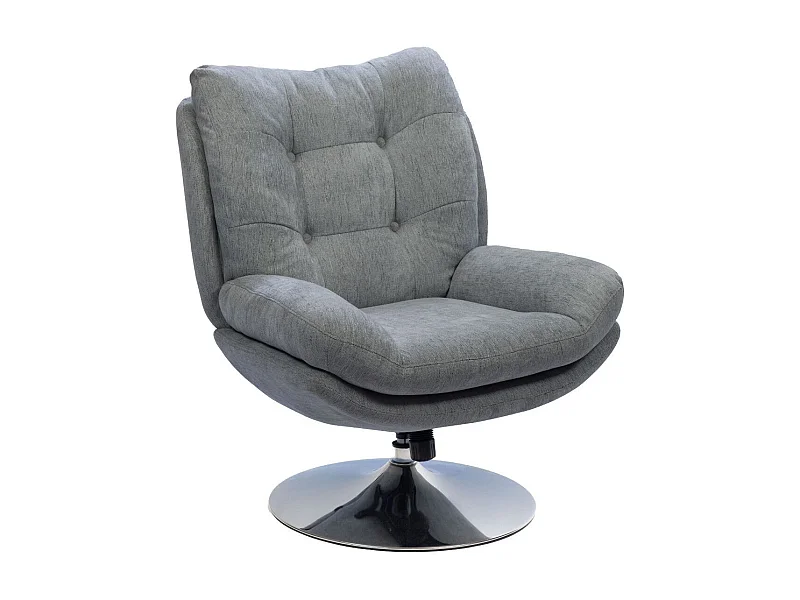 Fauteuil de salon relax pivotant en tissu - ERIC