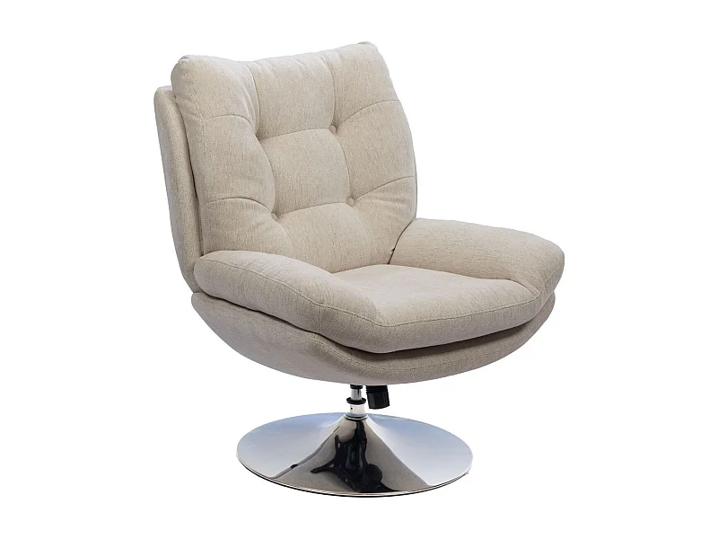 Fauteuil de salon relax pivotant en tissu - ERIC