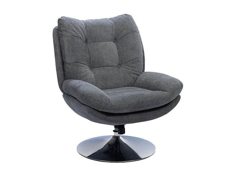 Fauteuil de salon relax pivotant en tissu - ERIC