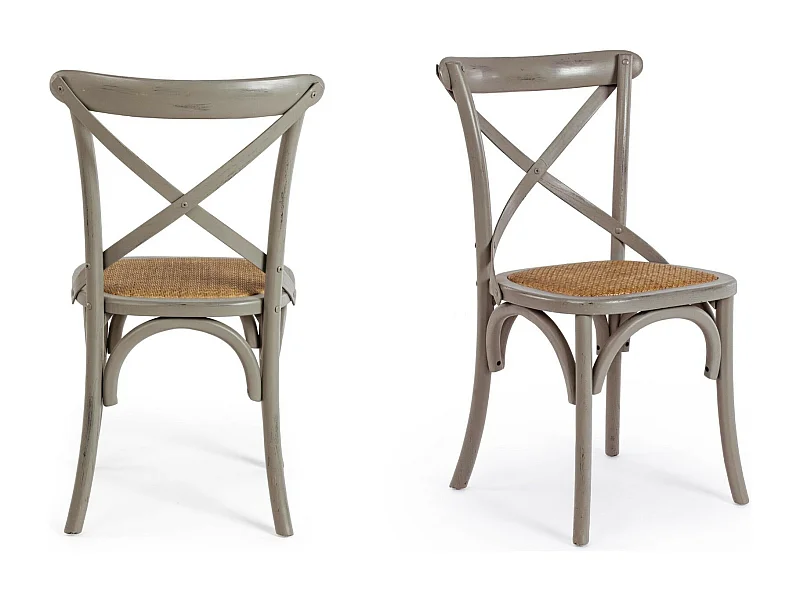 Chaises bistrot en rotin (lot de 2) - ESTAMINET