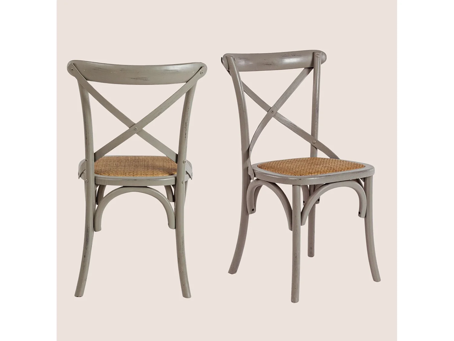 Chaises bistrot en rotin (lot de 2) - ESTAMINET