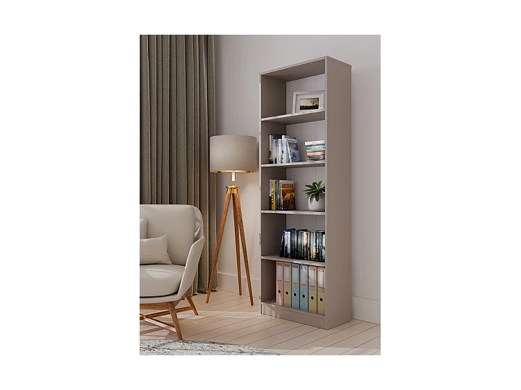 FLORENCE - Librería con 5 estantes - Dimensiones 182x60x30 cm - Unidad de almacenamiento de libros