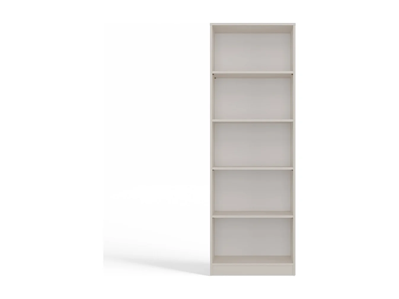 FLORENCE - Bibliothèque 5 étagères - Dimensions 182x60x30 cm - Meuble de rangement livres - Beige