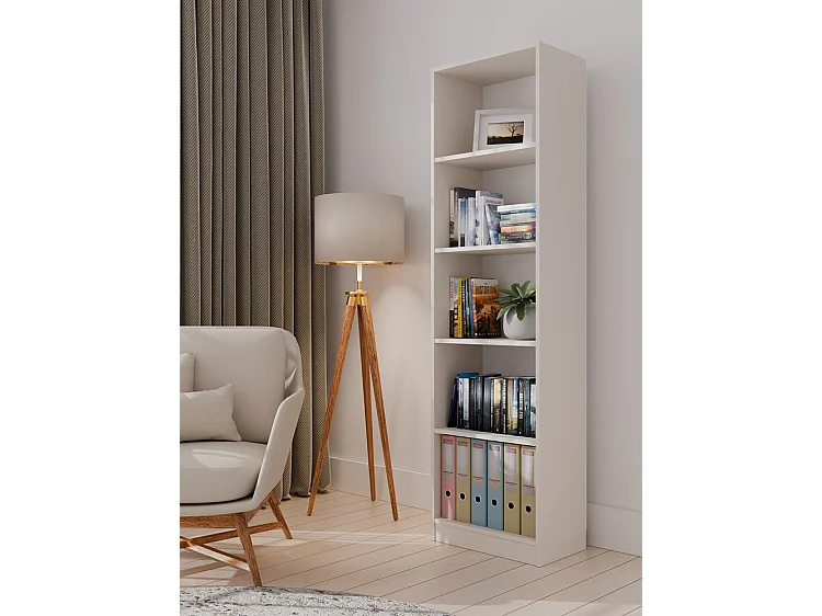 KAFFI - Librería de salón de estilo escandinavo - 50x30x181 - 5 baldas - Librería