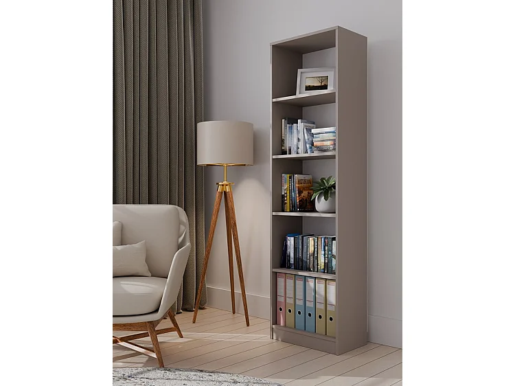 KAFFI - Libreria soggiorno in stile scandinavo - 50x30x181 - 5 ripiani - Libreria