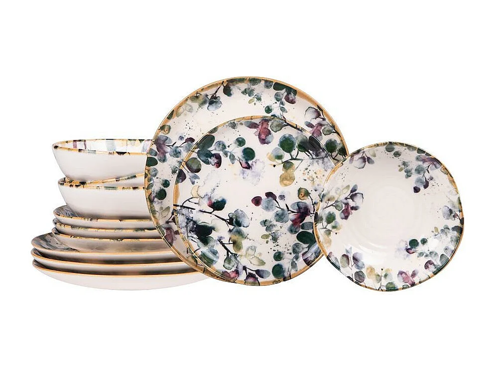 Service d'assiettes Garden 12 pièces