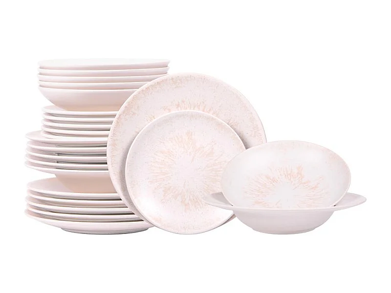 Service d'assiettes 24 pièces Onyx crème