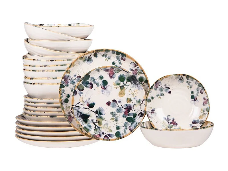 Service d'assiettes Garden 24 pièces