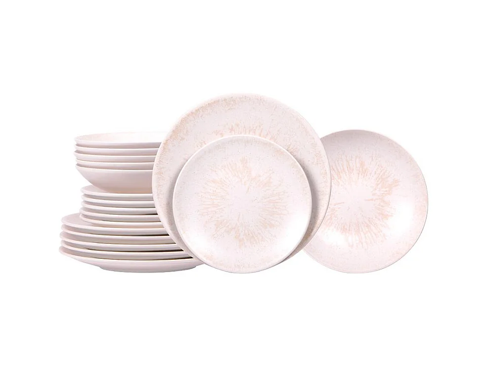 Service d'assiettes 18 pièces Onyx crème