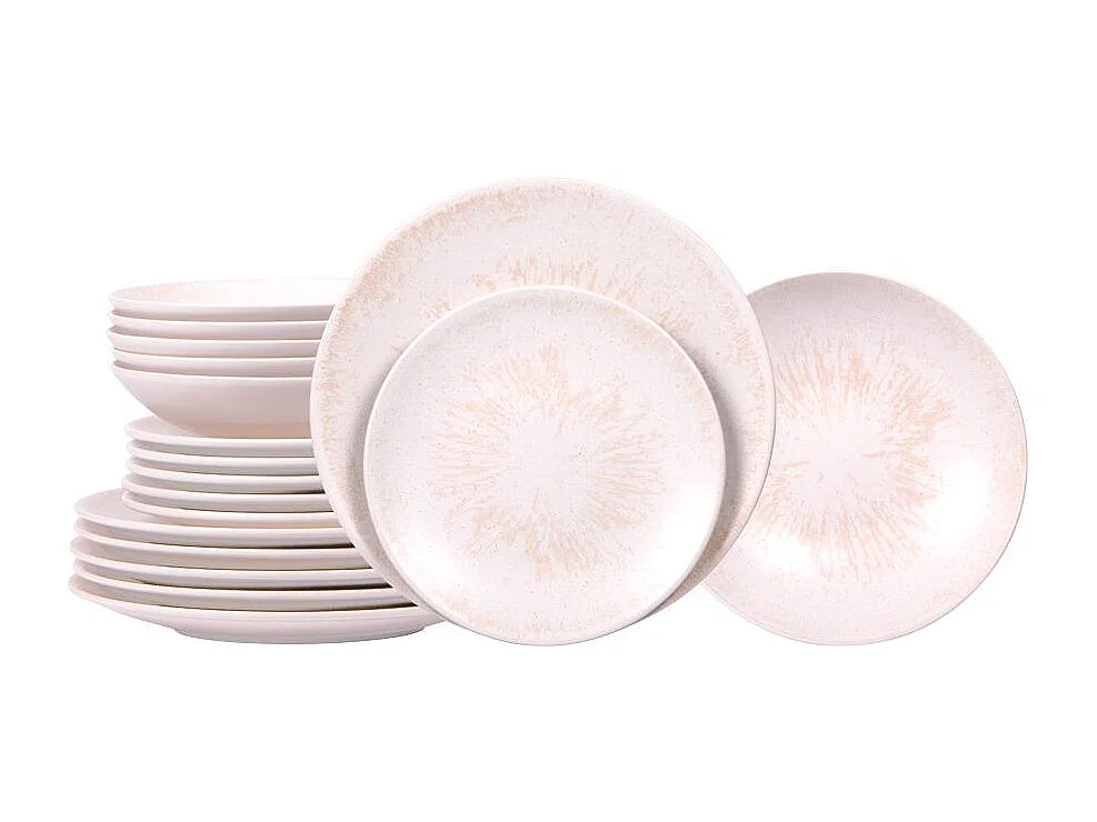 Service d'assiettes 18 pièces Onyx crème