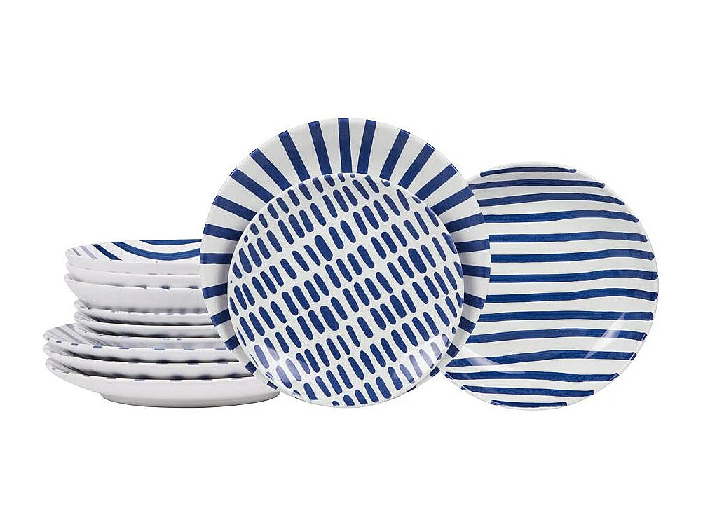 Service d'assiettes 12 pièces Santiago bleu