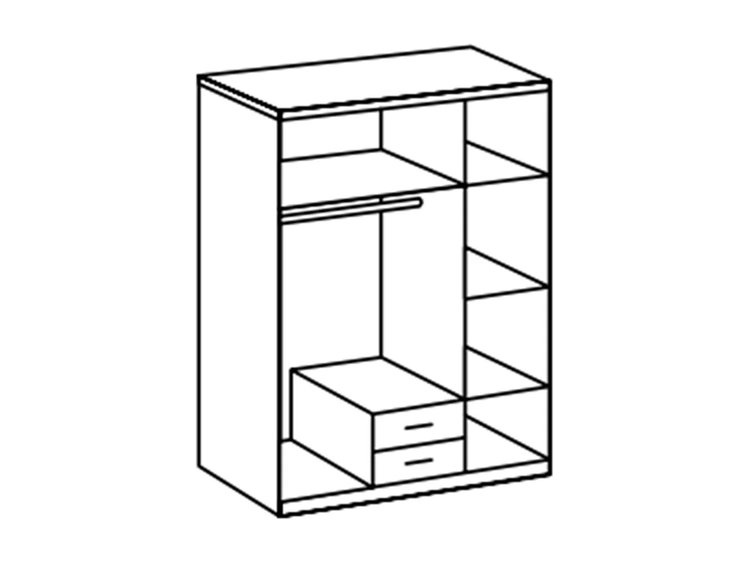 Armoire coloris  rechampis imitation chêne artisan - L. 135 x H. 199 x P. 58 cm