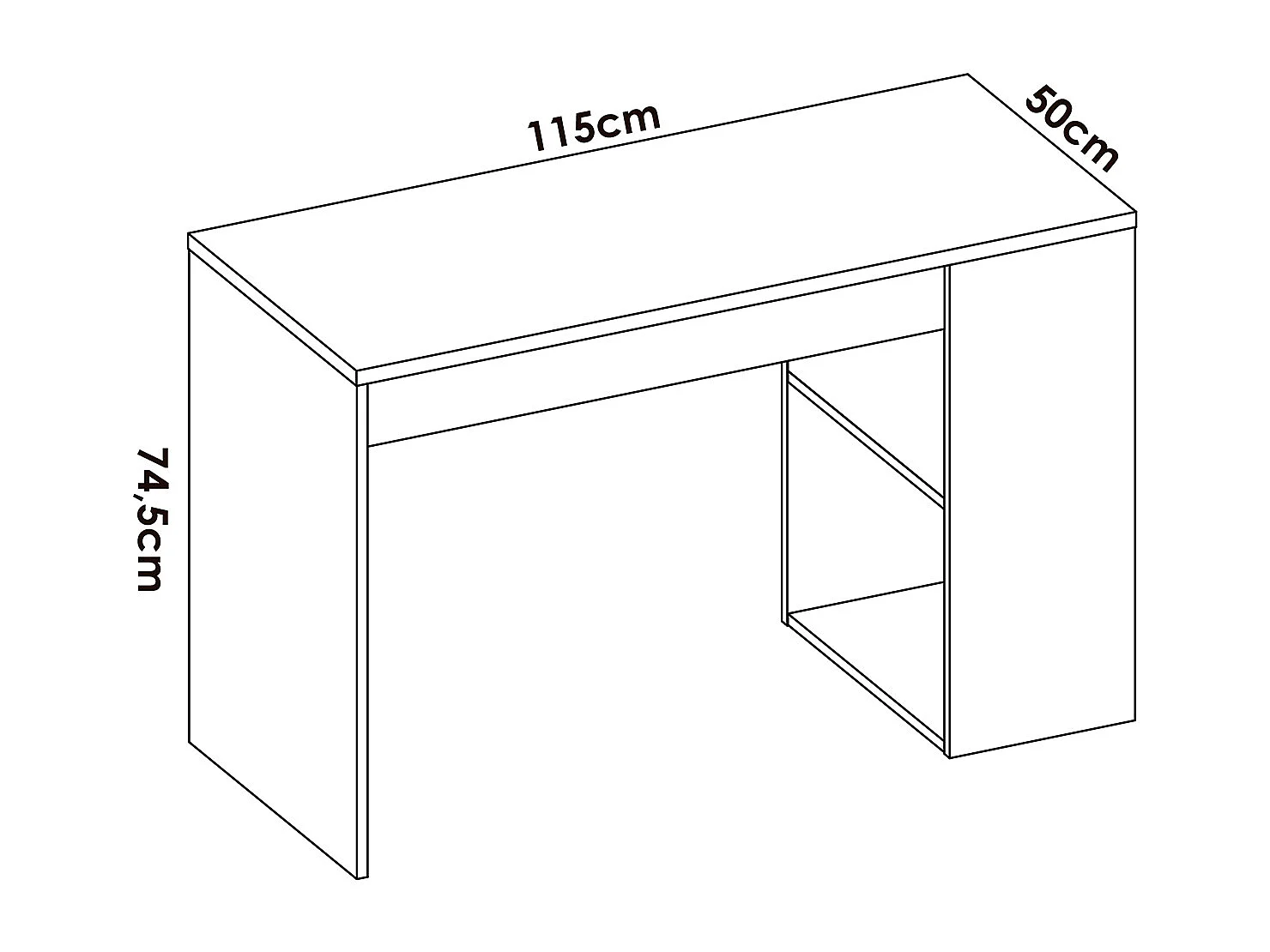 Ensemble de lit + table de nuit + meuble de bureau + armoire pour enfant coloris  blanc, chêne naturel