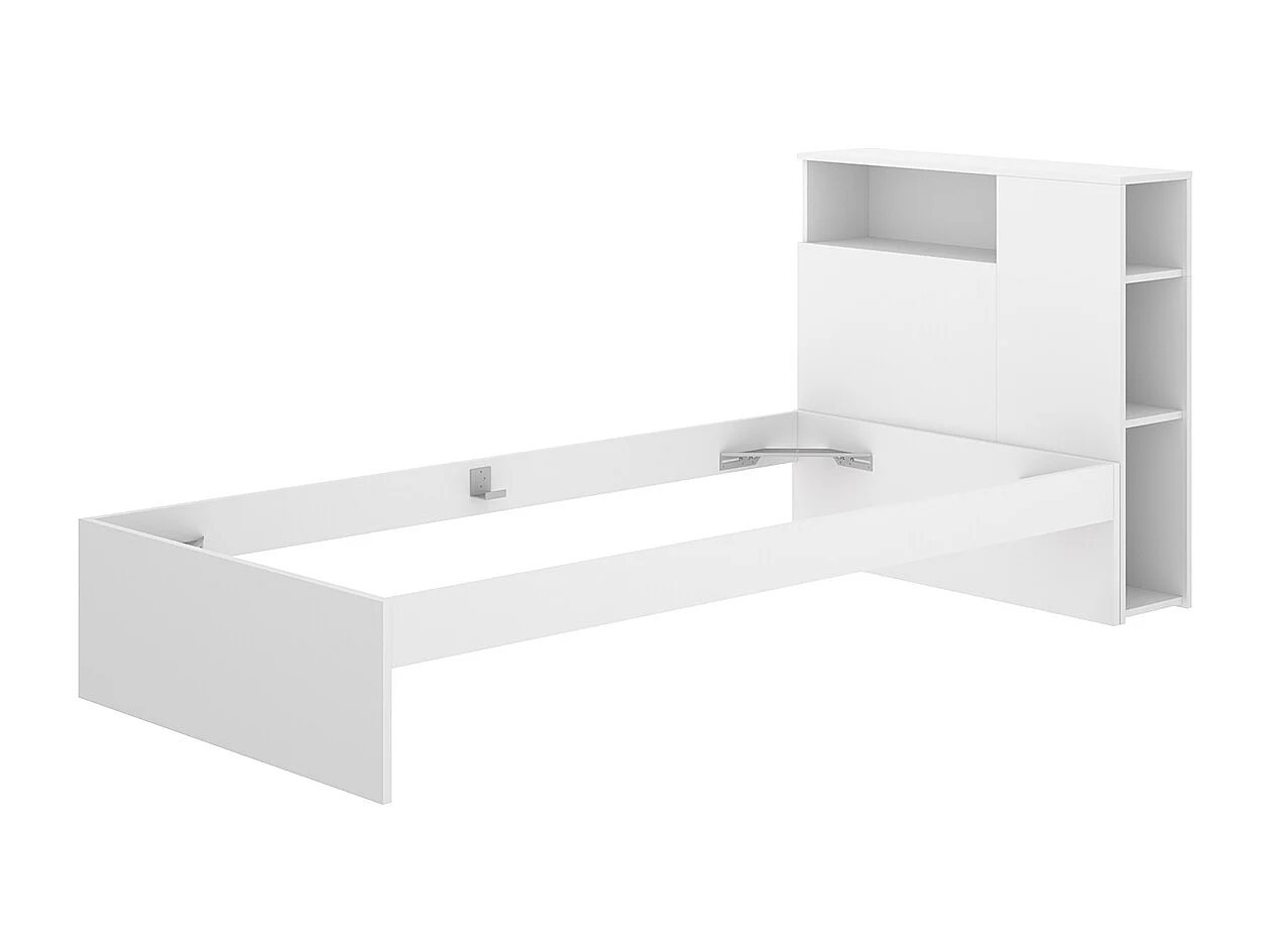 Ensemble de tête de lit + structure de lit + bureau pour enfant coloris blanc