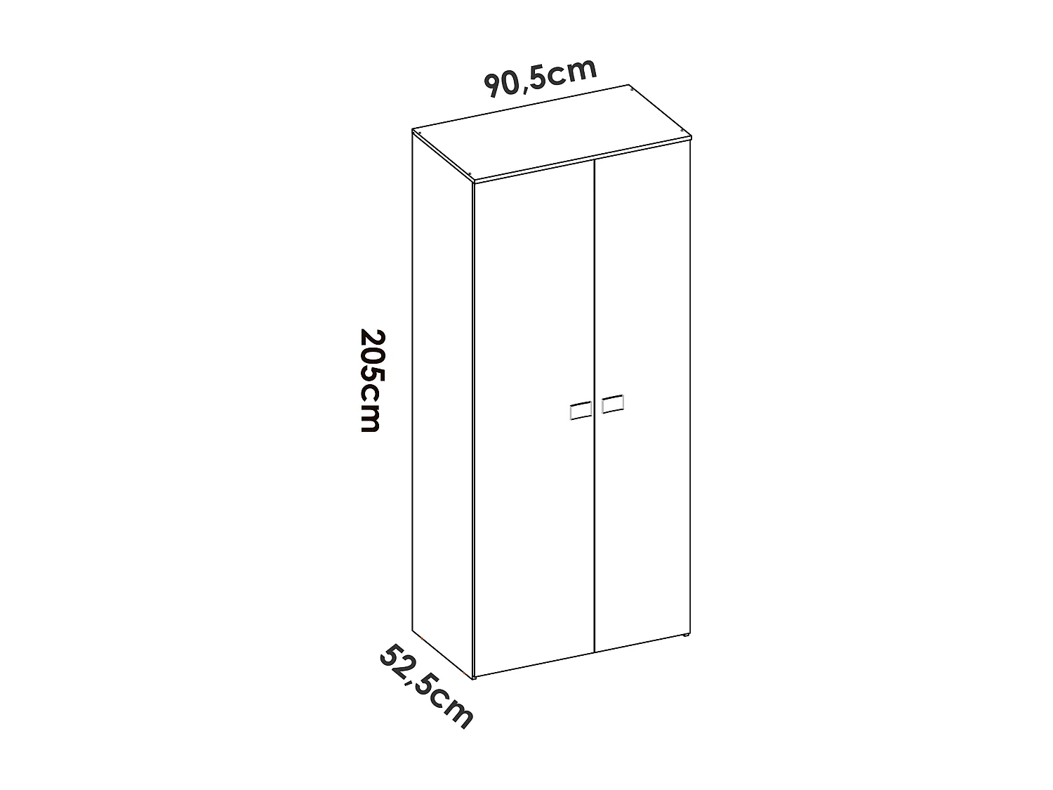 Ensemble de lit adulte + table de nuit + meuble de bureau + armoire coloris blanc, chêne naturel