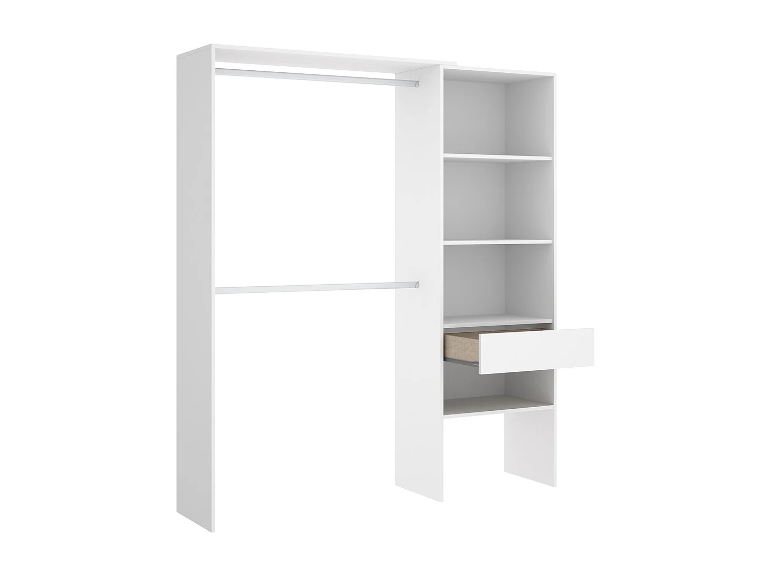 Ensemble de lit gigogne avec 2 tiroirs + Table de nuit + armoire  pour enfant chêne naturel, blanc