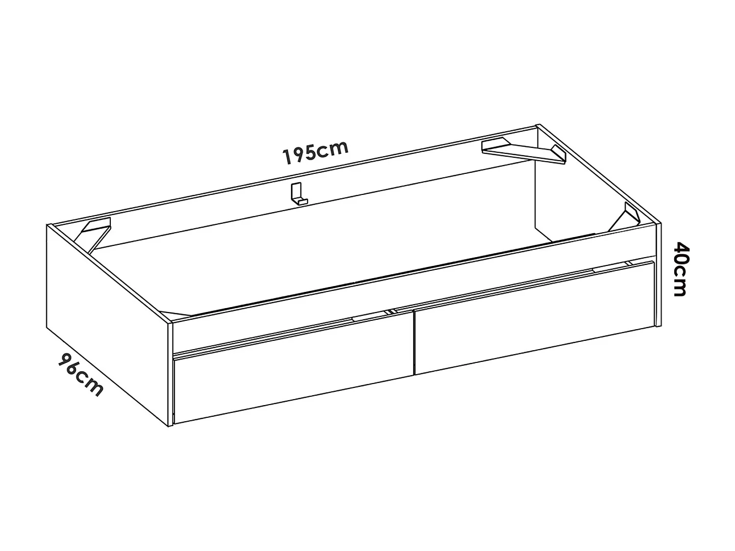 Ensemble de lit gigogne avec 2 tiroirs + Table de nuit + armoire pour enfant coloris blanc