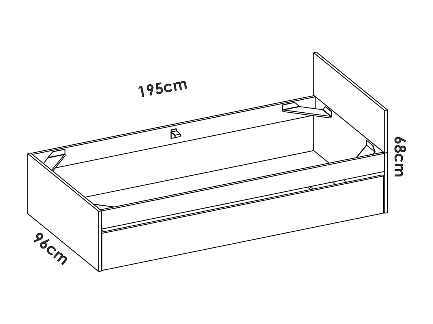 Ensemble de lit avec 1 tiroir 90x190 cm + table de nuit avec 2 tiroirs + meuble de bureau avec 1 tiroir pour enfant coloris blanc, chêne naturel