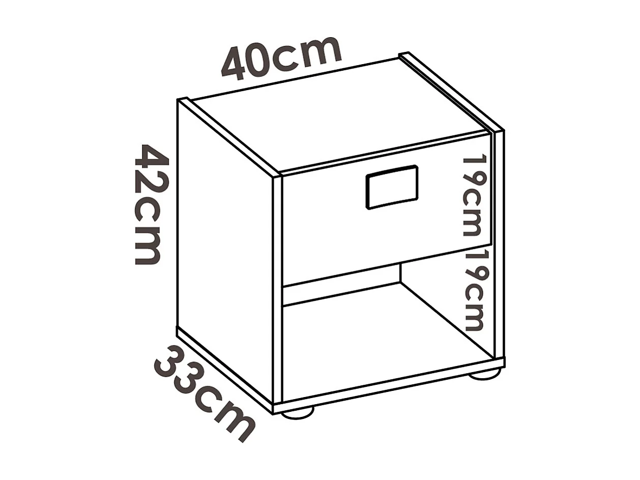 Ensemble chambre à coucher pour enfant complète  ( lit enfant 190x90 cm avec 2 tiroirs + table de chevet + commode ) coloris blanc, chêne naturel