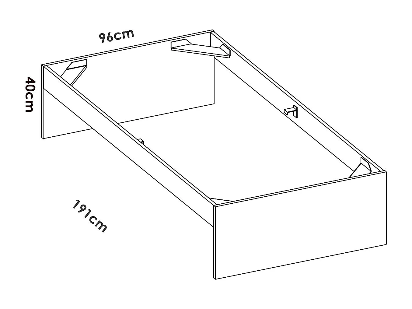 Ensemble de tête de lit + table de chevet avec 2 tiroirs + structure de lit + commode pour enfant coloris chêne naturel, blanc