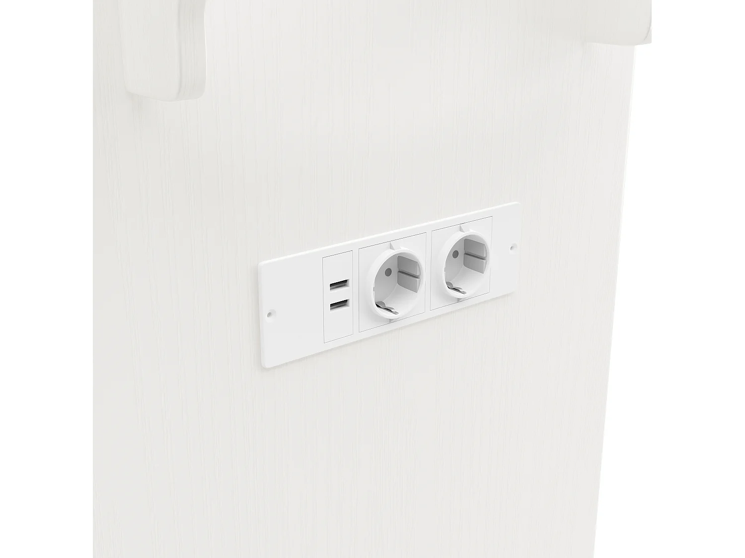 Isola centrale da cucina - carrello con ruote e prese - con piano estensibile - 2 porte 2 cassetti e portabottiglie - Bianco