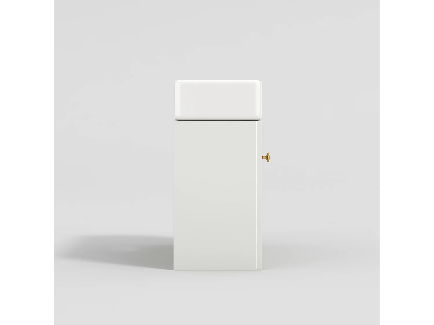 Meuble de salle de bain suspendu strié avec vasque carreé - 46 cm - Blanc(robinet non inclus)