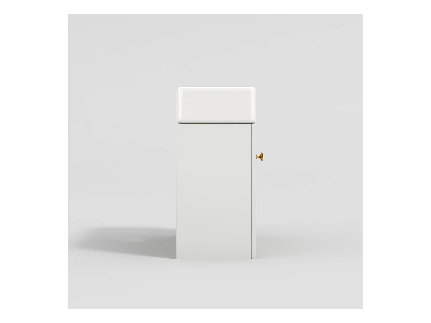 Meuble de salle de bain suspendu strié avec vasque carreé - 46 cm - Blanc(robinet non inclus)
