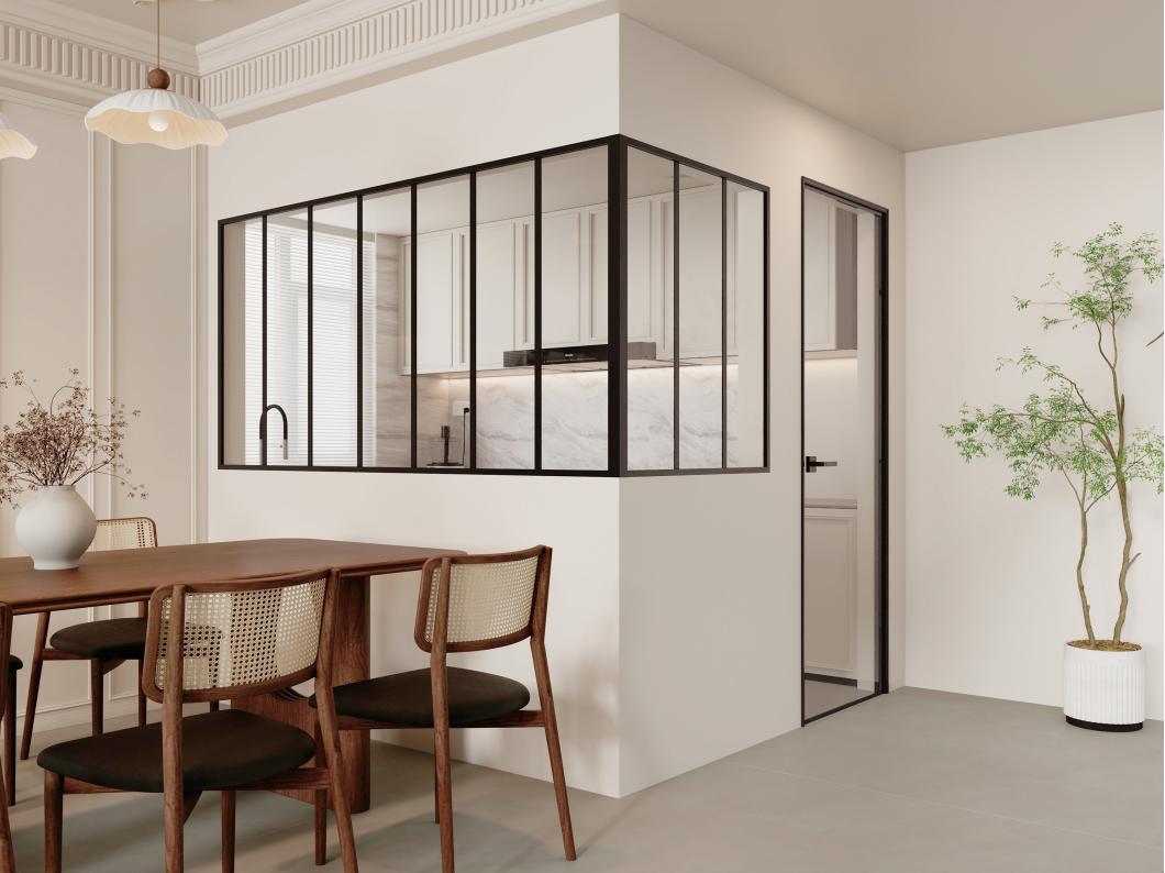 Hoekraam werkplaats van gepoedercoat aluminium - L210 x B90 x H105 cm - Zwart - BAYVIEW