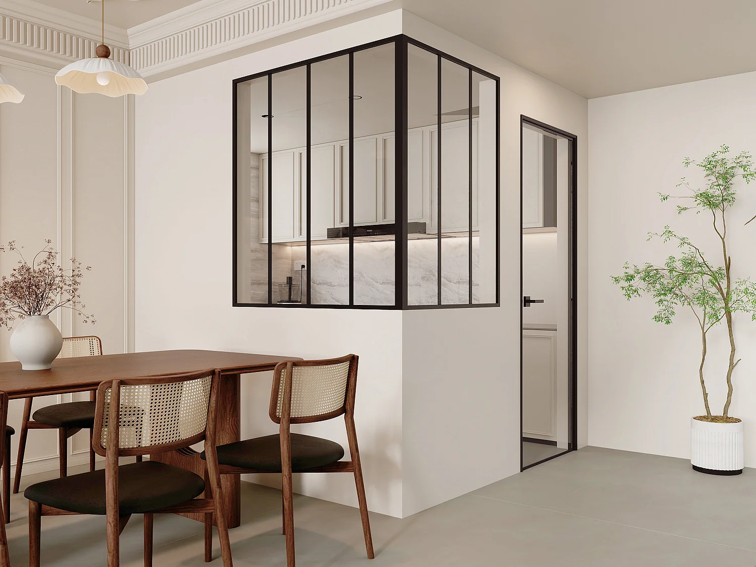 Glaswand Ecklösung - 120 x 90 x 130 cm - thermolackiertes Aluminium - Schwarz - BAYVIEW