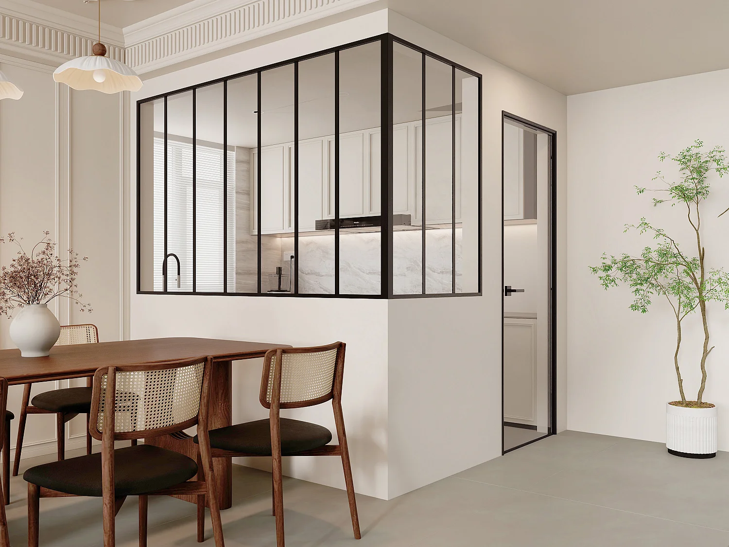 Hjørneglassvegg i pulverlakkert aluminium - L210 x L90 x H130 - Svart - BAYVIEW