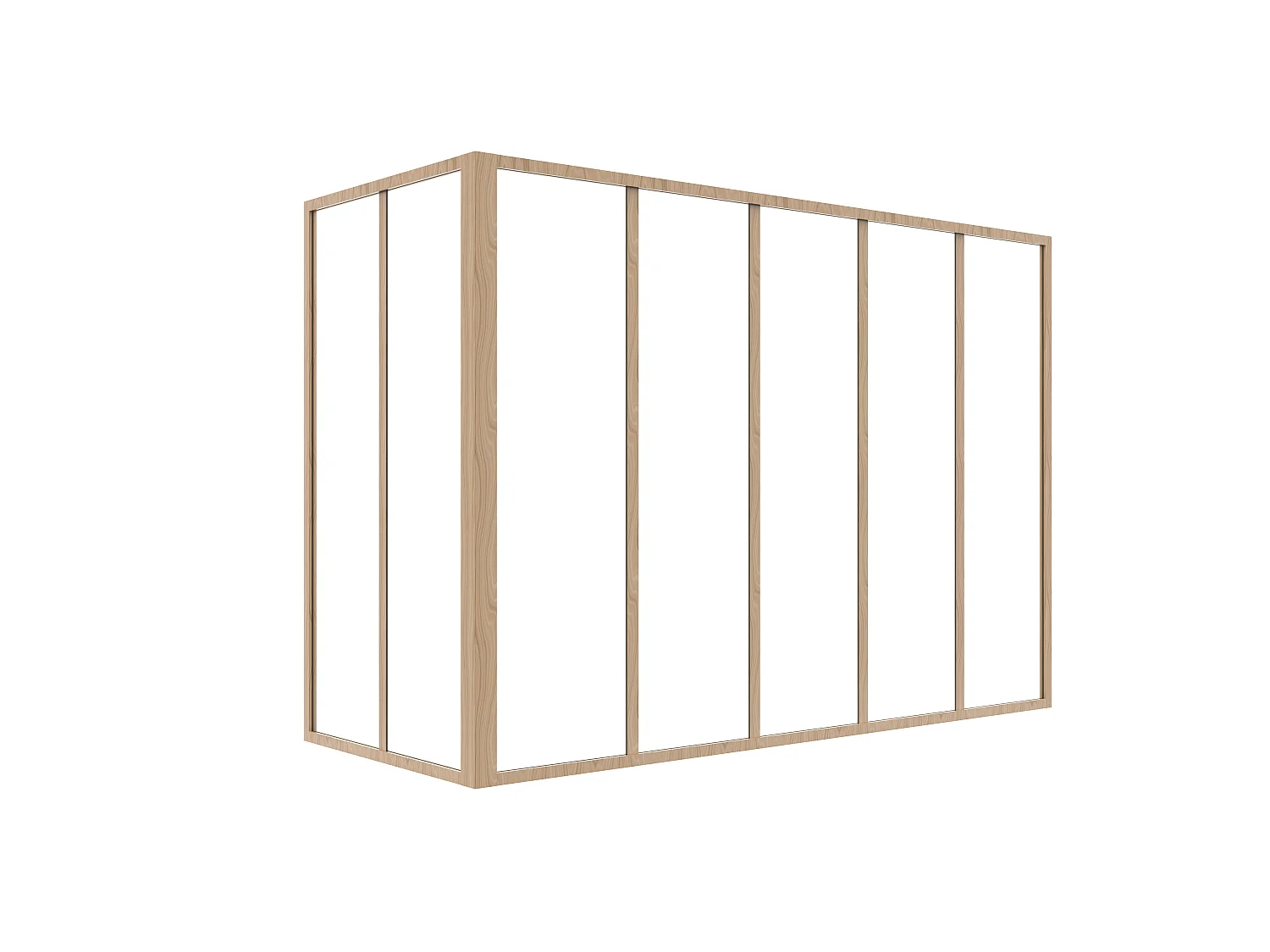 Vetrata angolare L150 x L60 x H105 in Alluminio termolaccato Naturale chiaro Stile atelier - BAYVIEW