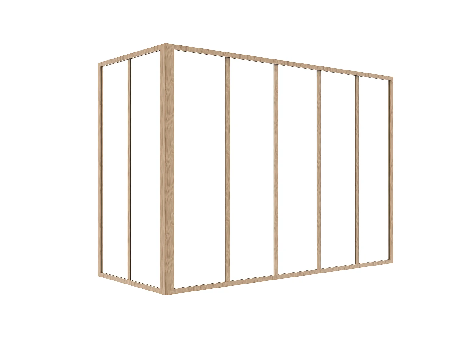 Verrière d'angle d'atelier en aluminium thermolaqué - L150 x L60 x H105 - Naturel clair - BAYVIEW