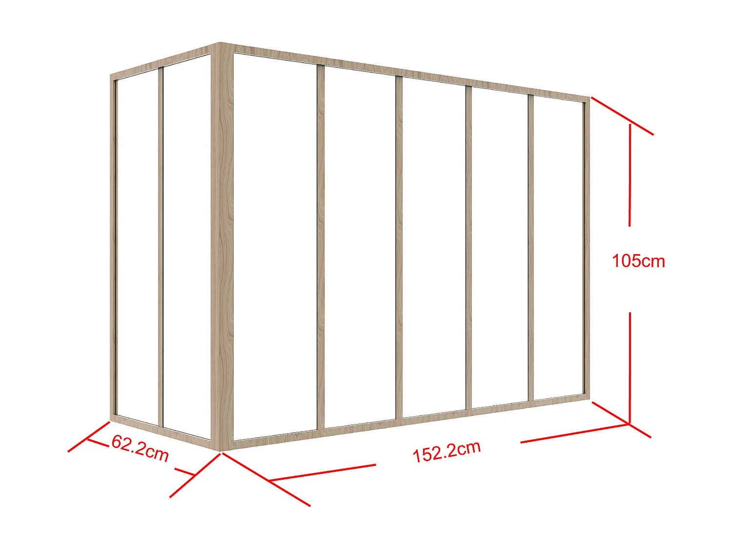 Verrière d'angle d'atelier en aluminium thermolaqué - L150 x L60 x H105 - Naturel clair - BAYVIEW
