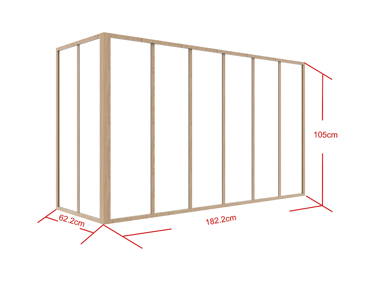 Verrière d'angle d'atelier en aluminium thermolaqué - L180 x L60 x H105 - Naturel clair - BAYVIEW