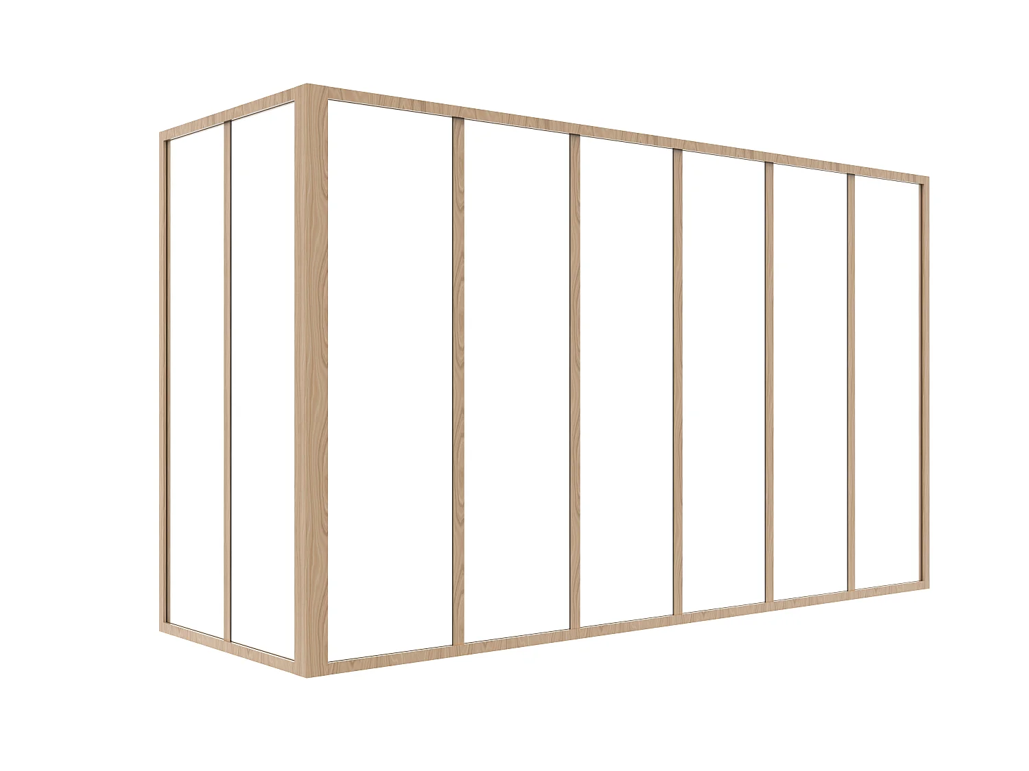 Verrière d'angle d'atelier en aluminium thermolaqué - L180 x L60 x H105 - Naturel clair - BAYVIEW